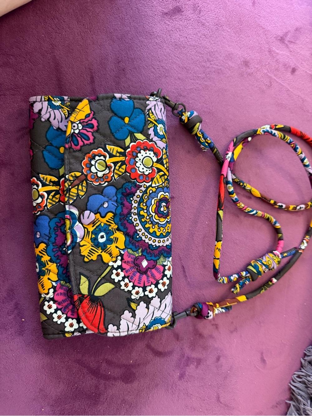 Floral Quilted Crossbody Bag in Multi-Color